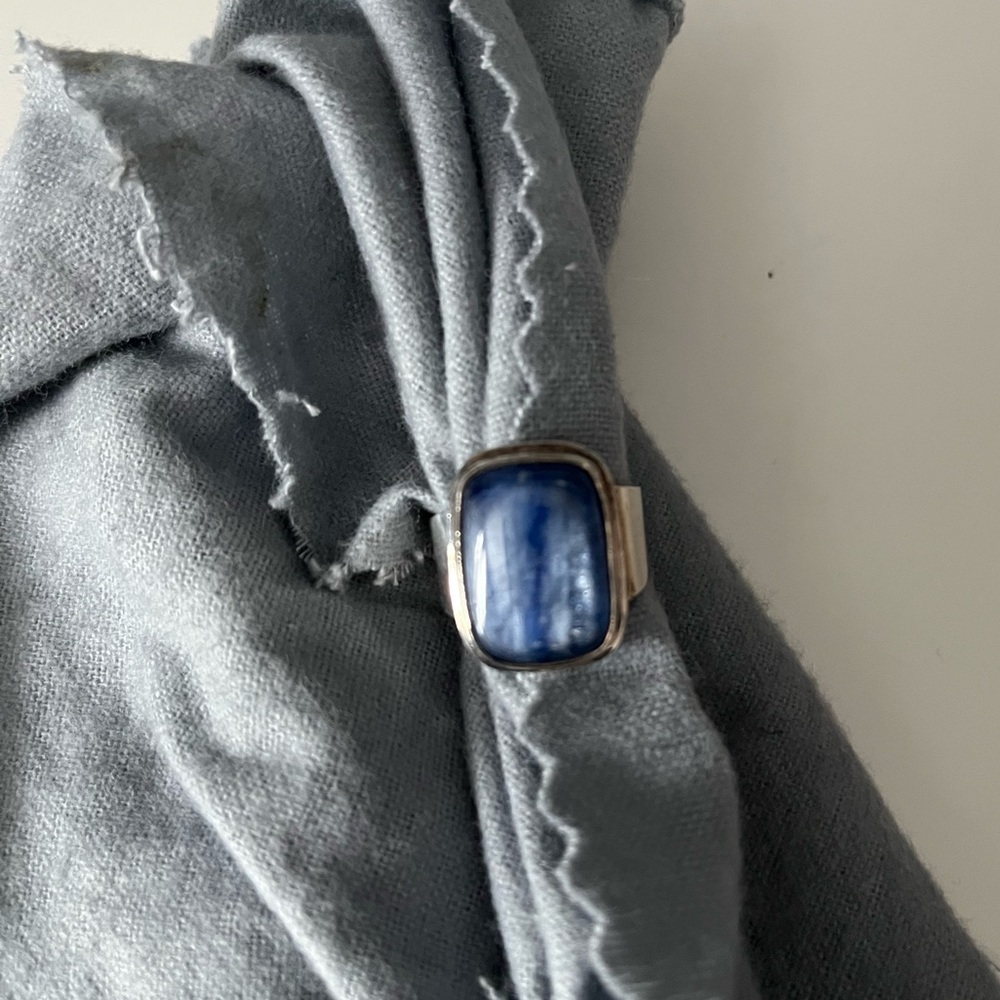 Real Silver Ring with Blue Stone